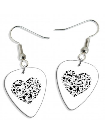 Muziek liefdes hart plectrum oorbellen