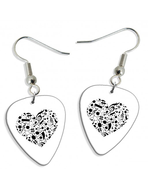 Muziek liefdes hart plectrum oorbellen Muziek liefdes hart plectrum oorbellen