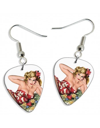 50's Pin Up plectrum oorbellen