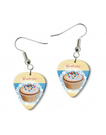 Cupcake plectrum oorbellen