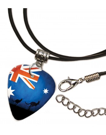 Australische vlag met kangaroos ketting met plectrum