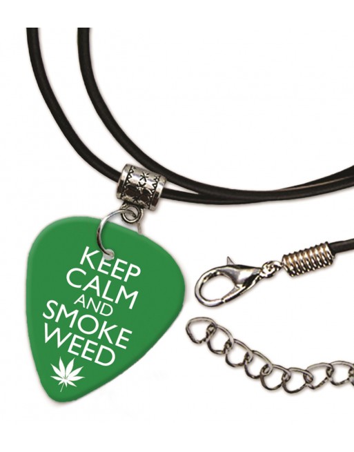 Keep Calm and Smoke Weed ketting met plectrum