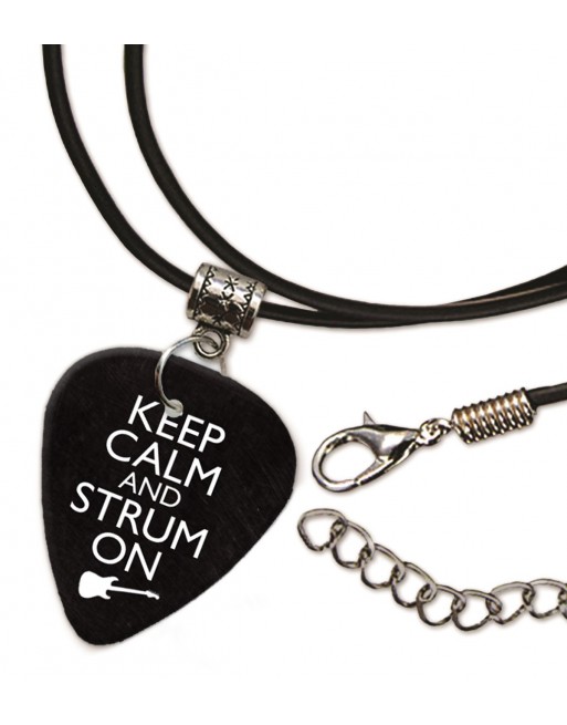 Keep Calm and Strum On ketting met plectrum