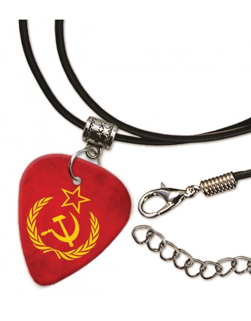 Sovjet Unie vlag met hamer en sikkel ketting met plectrum