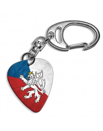 Plectrum sleutelhanger met de afbeelding van de Tjechische Republiek vlag