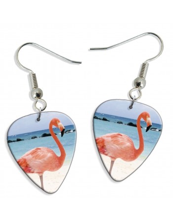 Flamingo plectrum oorbellen