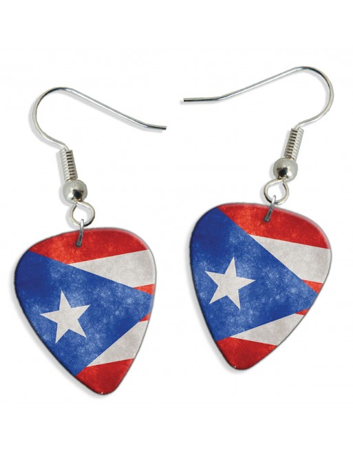 Puerto Rico Grunge vlag plectrum oorbellen