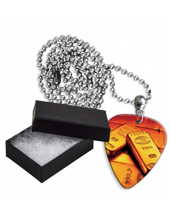 Goud staven aluminium plectrum ketting