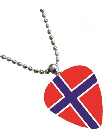 Plectrum ketting met de afbeelding van de Noorse vlag
