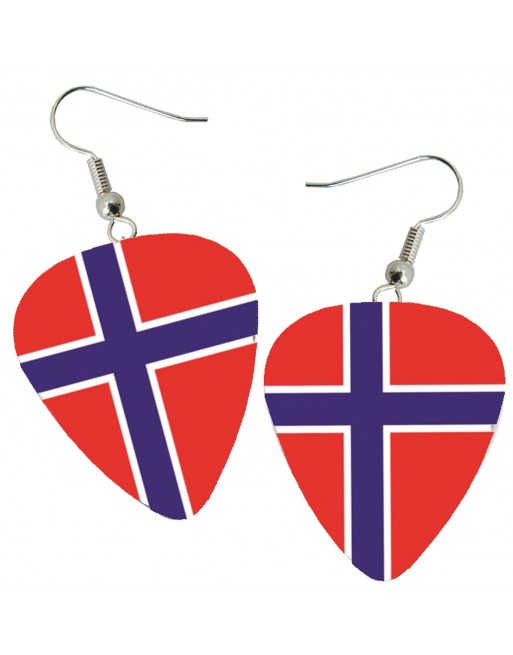 Noorse vlag plectrum oorbellen