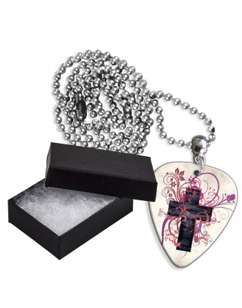 Kruis cross aluminium plectrum ketting