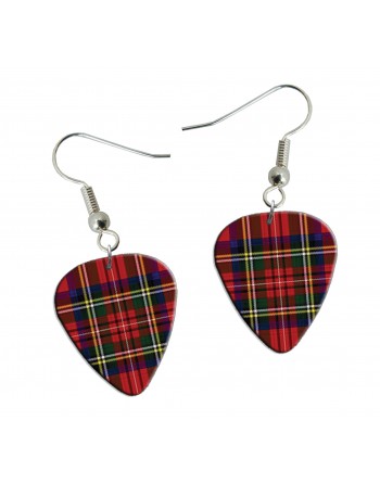 Tartan plectrum oorbellen