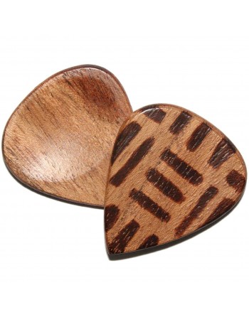 Pokhout houten plectrum gebrand