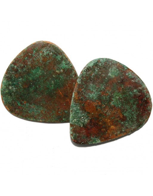 Koperen patina finished plectrum handgemaakt 1.00 mm