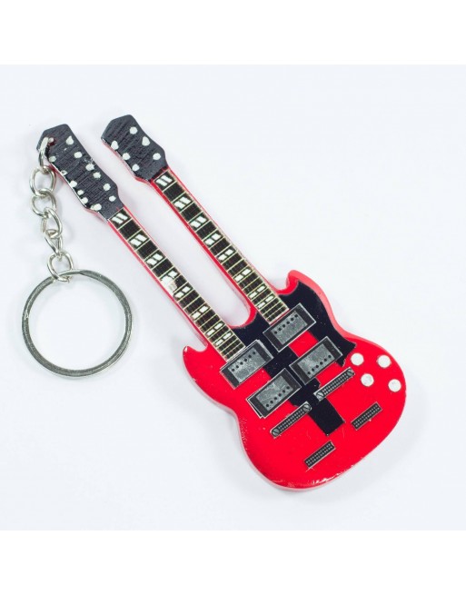 Jimmy Page Led Zeppelin miniatuur gitaar sleutelhanger