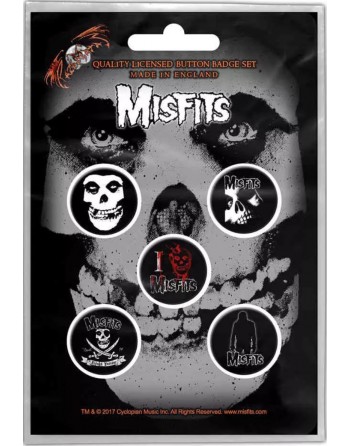 Misfits Button Skull 5-pack