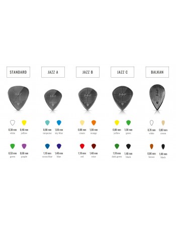 Janicek Picks D-Grip Balkan plectrum starters setje 0.70 mm - 1.00 mm