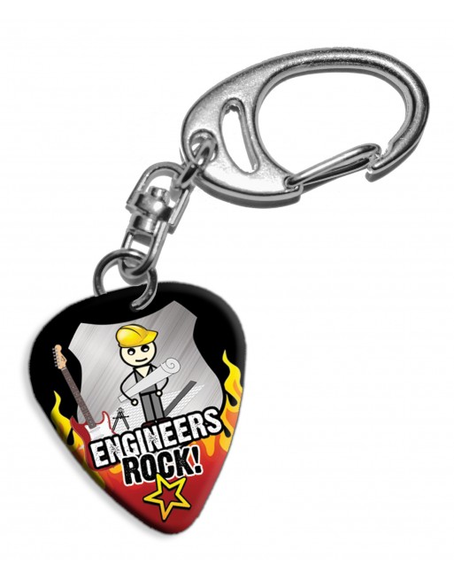 Plectrum sleutelhanger Engineers Rock!