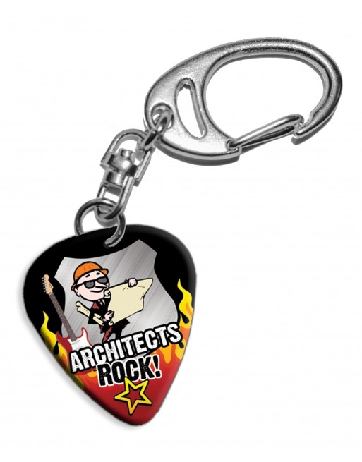 Plectrum sleutelhanger Architects Rock!