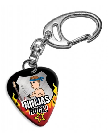 Plectrum sleutelhanger Ninjas Rock!
