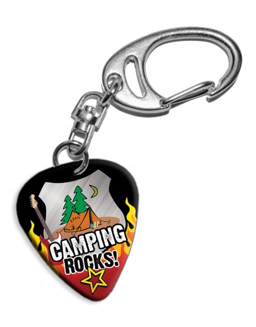 Plectrum sleutelhanger Camping Rocks!