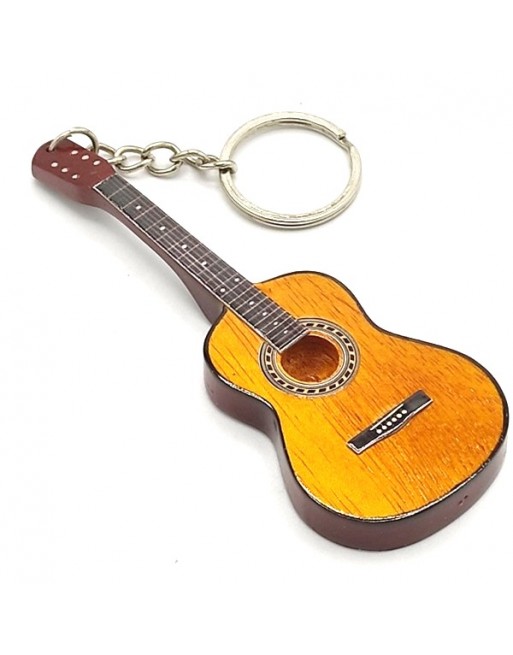 Doe mee Bijdrage te binden Klassieke Spaanse miniatuur gitaar sleutelhanger