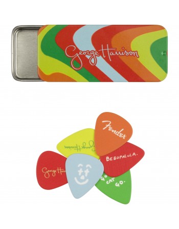 Fender George Harrison Rocky opbergblikje met 6 medium plectrums