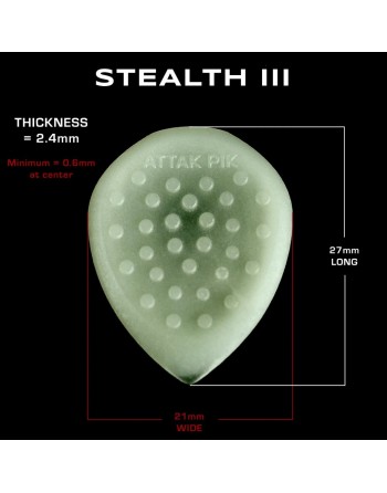 Attak Pik - Stealth III - Cobalt - plectrum 2.40 mm 5-pack