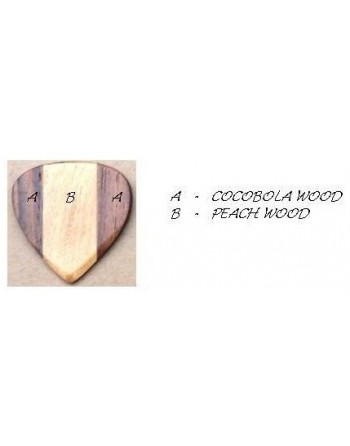 Cocobolo & Perzik houten plectrum