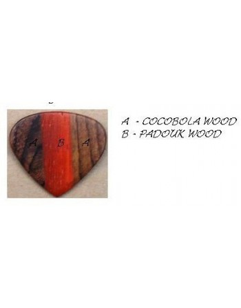 Cocobolo & Padoek houten plectrum