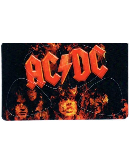 AC/DC Pikcard met 4 plectrums AC/DC Pikcard met 4 plectrums