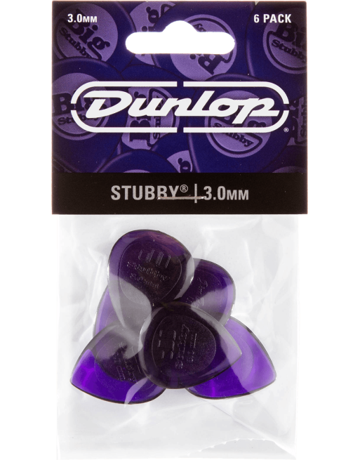 Jim Dunlop 474P300 Stubby Plectrum 3.00 mm 6-pack
