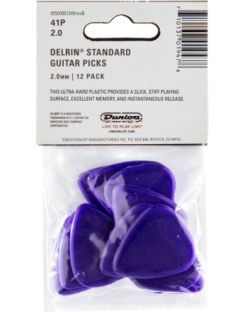 Jim Dunlop 41P200 Delrin® 500 plectrum 2.00 mm 12-pack