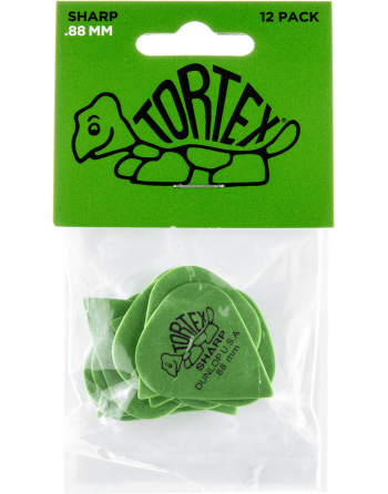 Jim Dunlop 412P088 Tortex Sharp plectrum 0.88 mm 12-pack