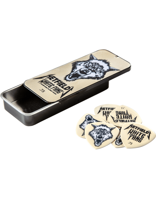 Jim Dunlop James Hetfield White Fang opbergblikje met plectrums 0.73 mm