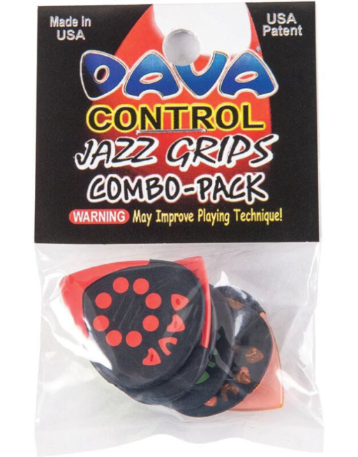Dava DAV-9234 Control Jazz Grip Tips Pick plectrum Combo 6-pack