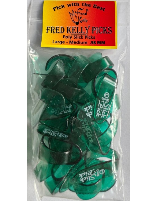 Fred Kelly Poly Slick Large Pick rechtshandige duimplectrum medium 0.98 mm 24-pack