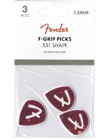 Fender F Grip 551 Pick Shell plectrum 1.50 mm 3-pack