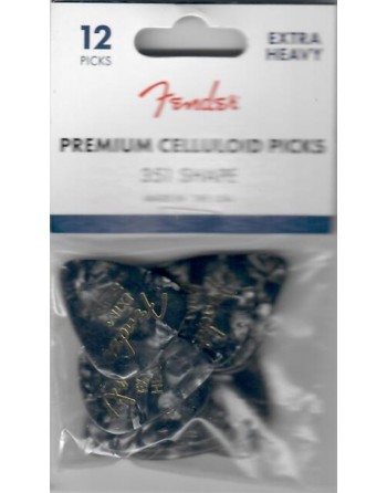 Fender 351 shape plectrum Extra Heavy 12-pack