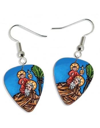 Plectrum oorbellen Heilige Christoffel